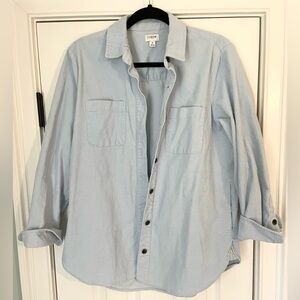 J. Crew Light Blue Corduroy Button Down Size Small